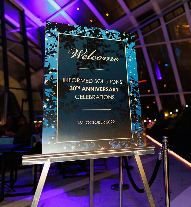 Informed Solutions 30th Anniversary Celebrations Display Stand